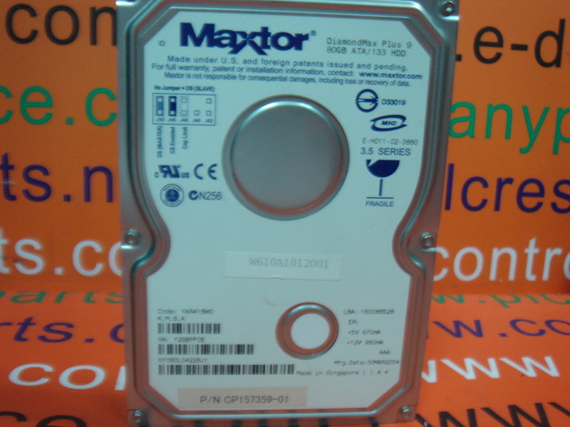 MAXTOR YAR41BW0 80GB IDE Hard Disk Drive 裕益科技自動化設備可程式編碼器PLC分散式控制系統DCS